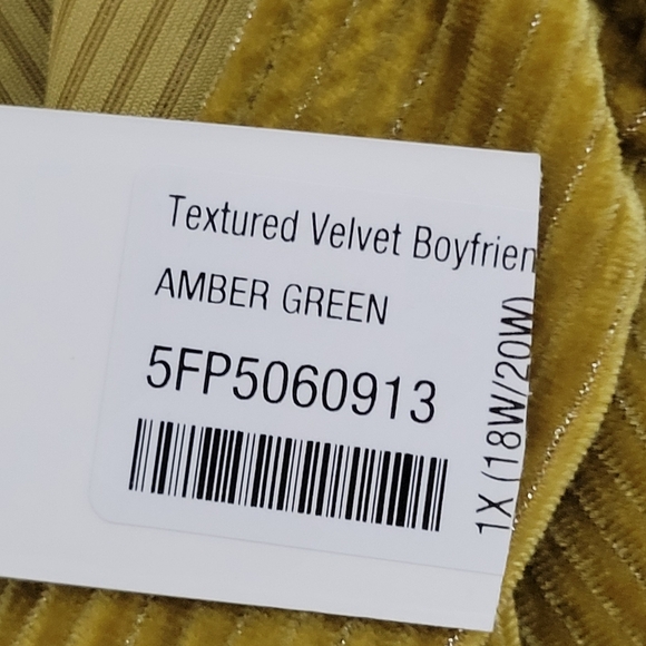 Soft Surroundings NWT Amber Textured Ribbed Velvet Boyfriend Tunic Shirt. - Picture 9 of 12